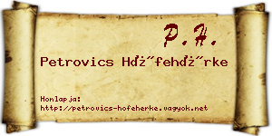 Petrovics Hófehérke névjegykártya